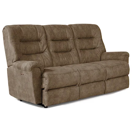Casual Reclining Sofa with Automotive-Inspired Design